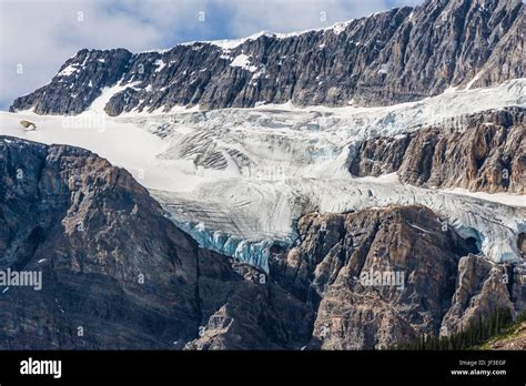 Crowfoot Glacier On Crowfoot Mountain At Bow Lake In Banff National