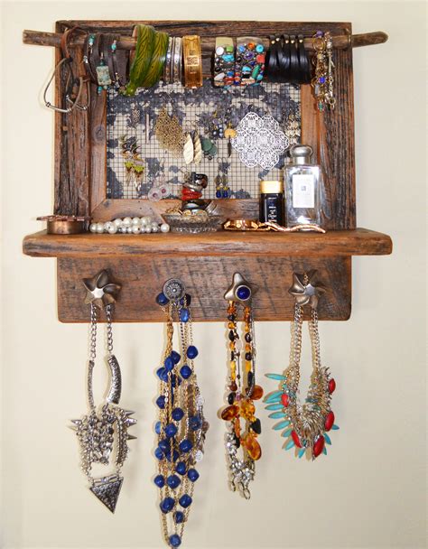 Rustic Wood Jewelry Holder Abodeacious