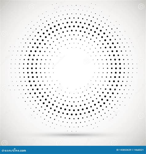 Black Abstract Vector Circle Frame Halftone Dots Logo Emblem Design