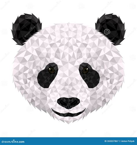 Panda Polygonal Low Poly Panda Face Stock Vector Illustration Of