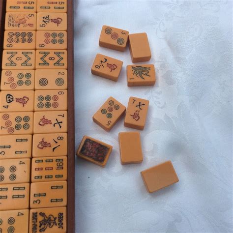 Vintage Mahjong Butterscotch Bakelite Tiles Racks Case Mah Jong Set Game Ebay