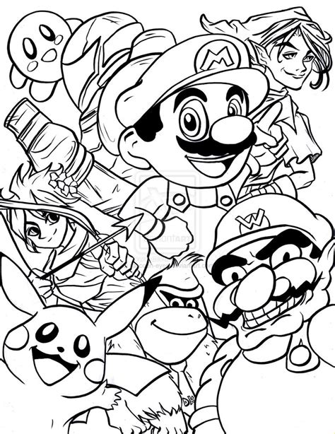 Super Smash Bros Coloring Pages Sketch Coloring Page The Best