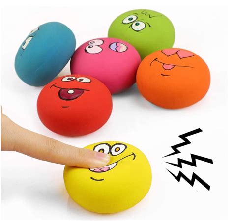 6pcs Smile Face Soft Latex Squeaky Dog Balls For Puppy Small Medium Pet