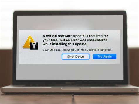 a critical software update is required for your mac but an error was encountered while