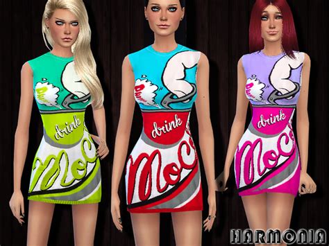 Stretch Knit Logo Dress By Harmonia At Tsr Sims 4 Updates