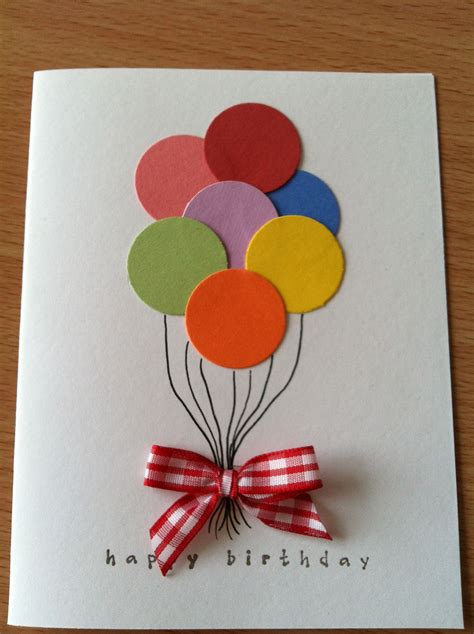 Birthday Balloon Card Handmade Birthday Cards Birthday Card Craft