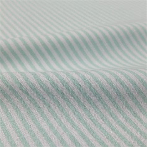 Chambray Cotton Mint Stripe Fabrics Galore