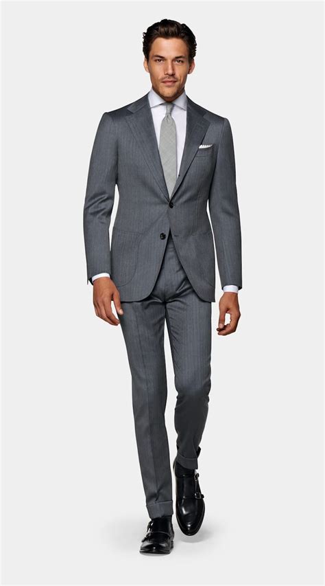 Gray Herringbone Suit Vlrengbr