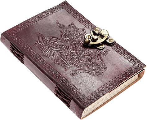 This book is 8.5 x 10, weighing in at a hefty three pounds. Handmade Leather Journal Book of Shadows Double Dragon ...