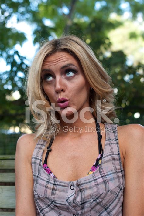 Blond Woman Whistling Stock Photo Royalty Free Freeimages