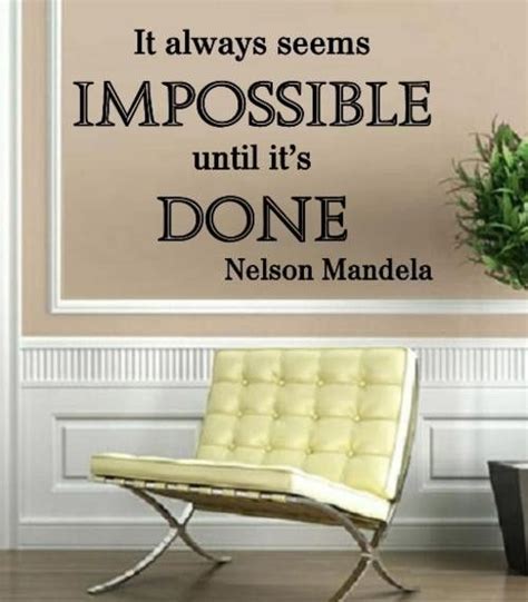 Nelson Mandela Impossible Quotation Wall Art Sticker Various Sizes V4