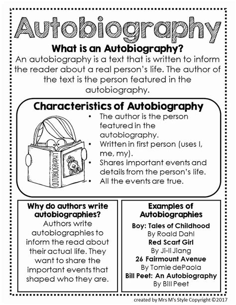 Autobiography And Biography Worksheet