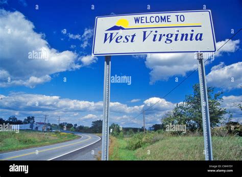 Welcome To West Virginia Sign Stock Photo Alamy