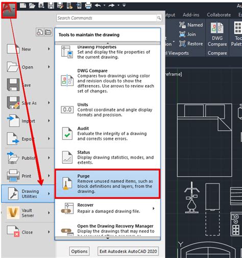 The Autocad Purge Window In The Release Man And Machine