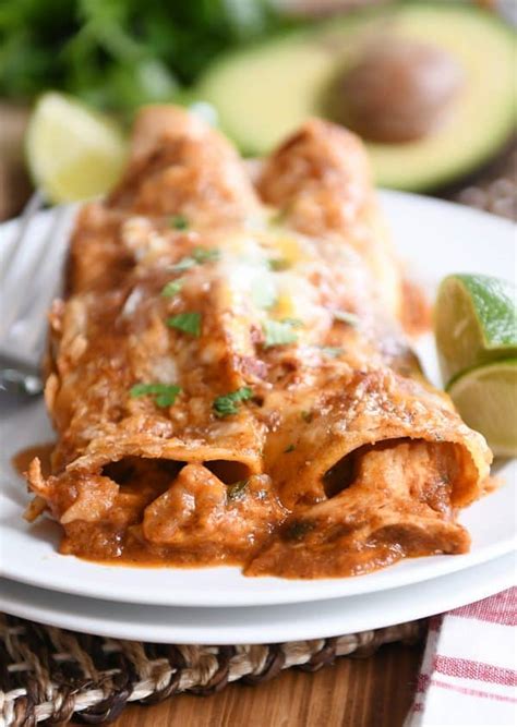 Authentic Mexican Chicken Enchiladas With Red Sauce Peanut Butter Recipe