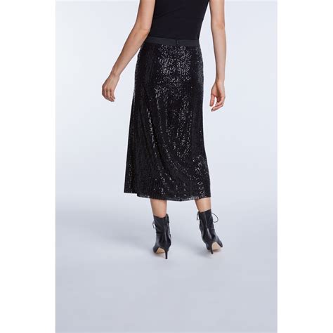 Set Midi Sequin Skirt In Black Aristocrat