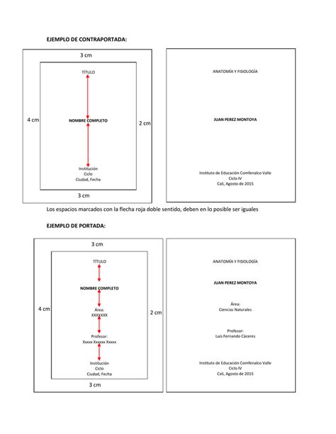 Ejemplo De Contraportada Los Espacios Marcados Con La