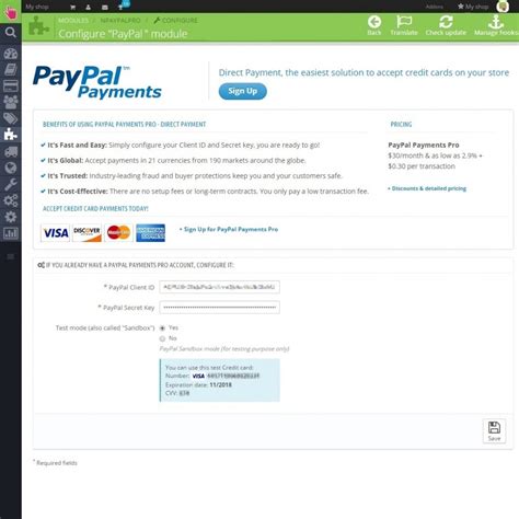 Maybe you would like to learn more about one of these? PayPal Direct Payments - PrestaShop Addons