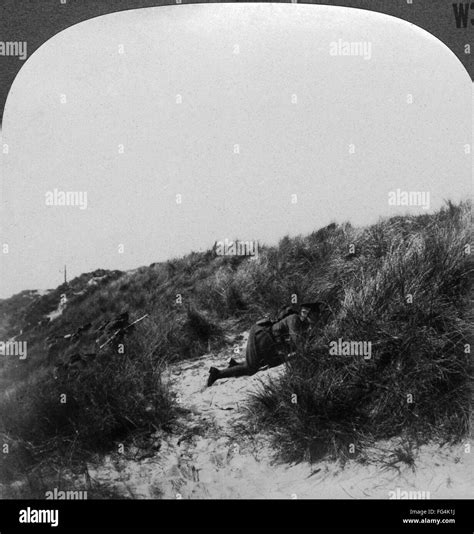 World War I Belgium C1915 Nbritish Soldiers Creeping Over Sand