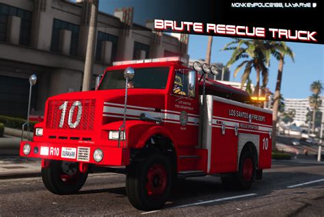 Brute Fire Rescue Truck Add On Liveries Template Gta5