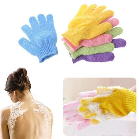 2021 exfoliating bath glove body scrubber glove nylon shower gloves body spa massage dead skin