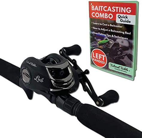 Tailored Tackle Left Handed Bass Fishing Rod Reel Baitcasting Combo