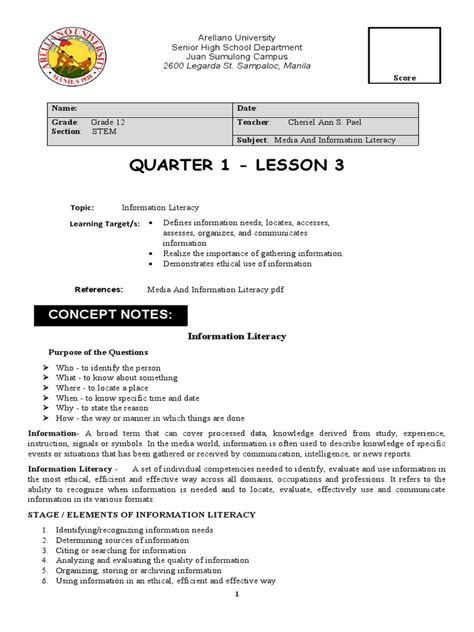 Quarter 1 Lesson 3 Pdf