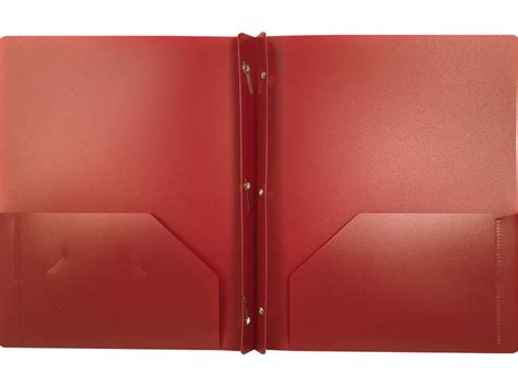 2 Pocket Plastic Folder With Fasteners Burgundy Pocket Folder