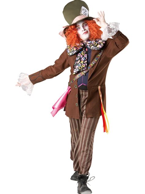 Adult Disney Mad Hatter Alice In Wonderland Fancy Dress Costume Men