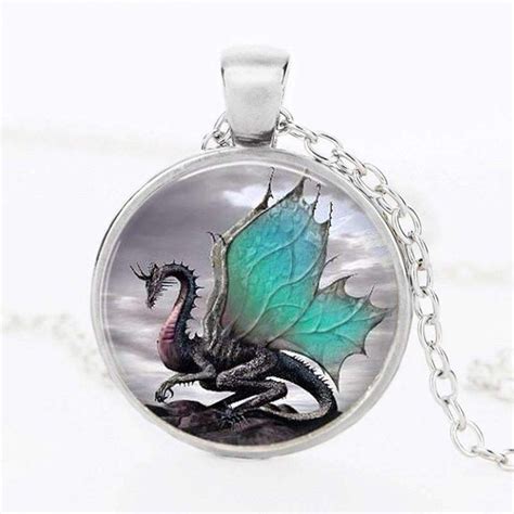 Dragon Necklace Handmade Glass Dome Jewelry Dragon Jewelry Dragon