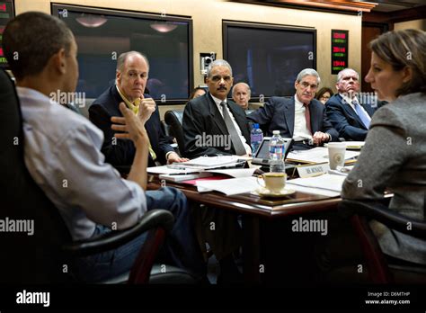Us President Barack Obama Holds A Meeting In Situation Room On The