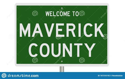 Road Sign For Maverick County Stock Illustration Illustration Of Pass
