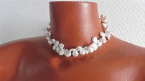 Perlenkette Perlencollier wertvolle echte Perlen mit 14 K | Etsy ...
