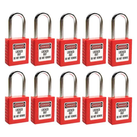 Set Of 10 Lockout Tagout Padlocks Next Day Safety