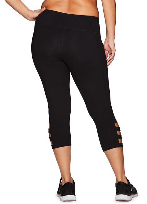 RBX Active Women S Plus Size Cotton Spandex Fashion Workout Yoga Capri Leggings EBay