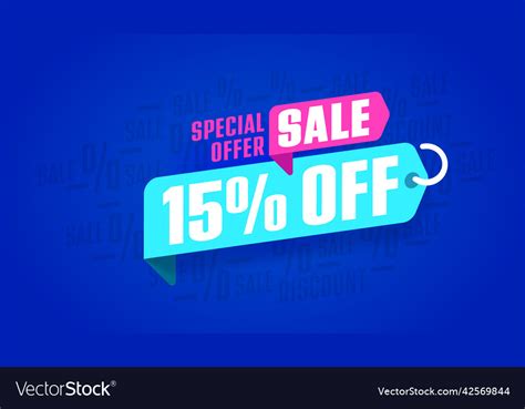 15 Percent Off Sale Banner Template Royalty Free Vector