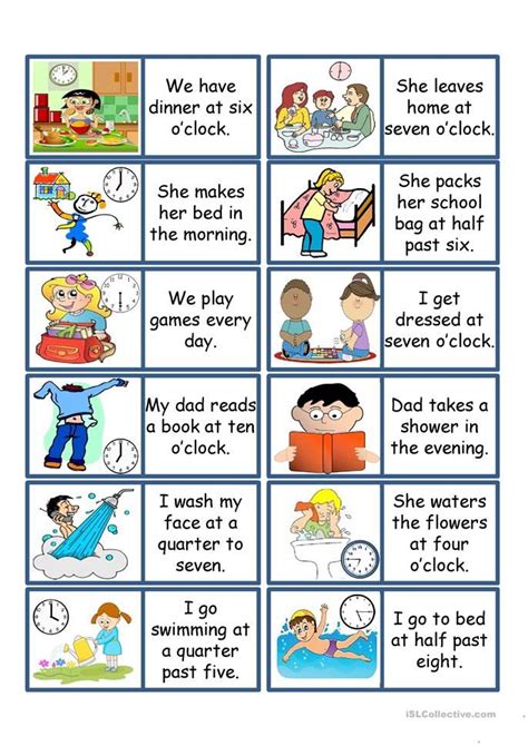 Daily Routine Game English Activities Esl Games Daily Routine