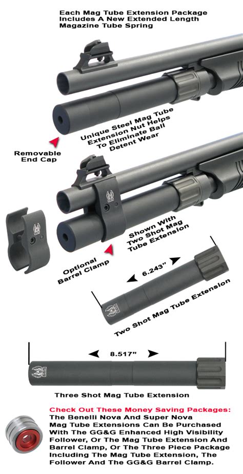 Benelli Novasupernova Magazine Tube Extensions Two And Three Shot