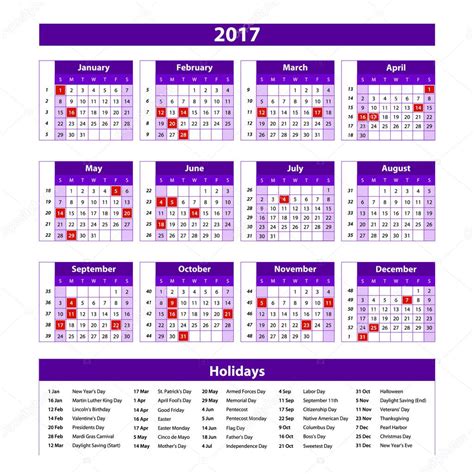 Imágenes Un Calendario Completo Papel Estilo 2017 Completo