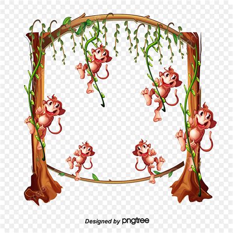 Monkey Border White Transparent Vector Monkey Border Trees Monkey