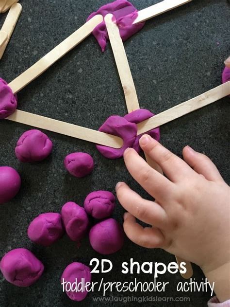 2d Shape Activity Using Craft Sticks And Play Dough Great For