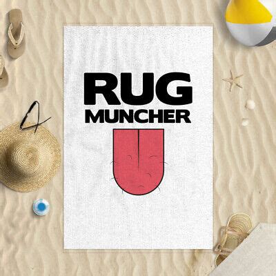 58x39 Rug Muncher Hairy Tongue Design Microfibre Beach Towel Funny