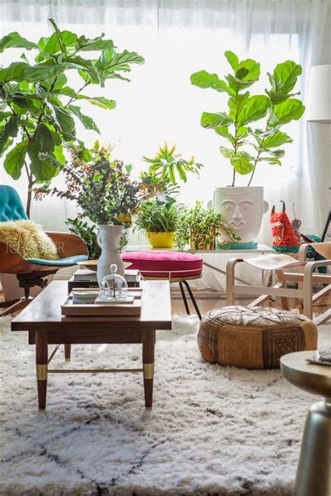 10 Happy Living Room Ideas With Plants Modern Home Decor