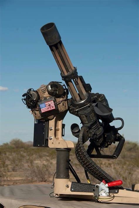 A Vehicle Mounted M134 Gatling Type Minigun Military Weapons Weapons