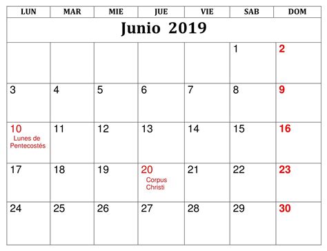 Junio Calendario Formato Para Imprimir Blank Calendar Template My XXX