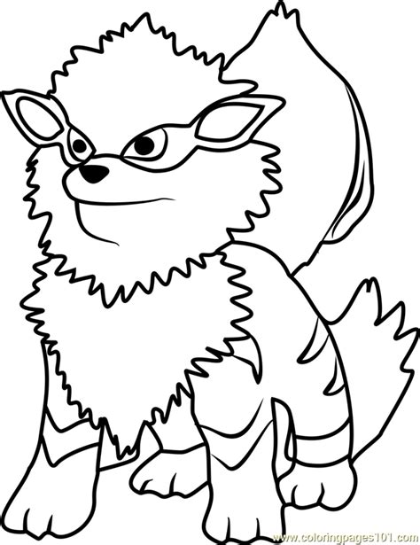 Growlithe Pokemon Pages Coloring Pages