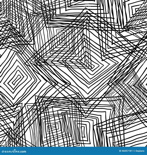 Abstract Geometric Seamless Monochrome Background Stock Vector