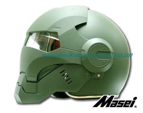 Masei Us Army Dark Green Atomic Man 610 Open Face Motorcycle Helmet For