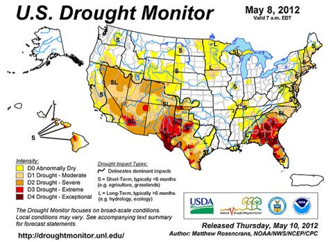 Protracted Extreme Drought Us Drought Monitor 2012 05 08 Canopy