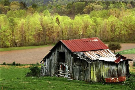 Old Run Down Wood Cabin Smoky Mountains Tennessee Photograph By Carol